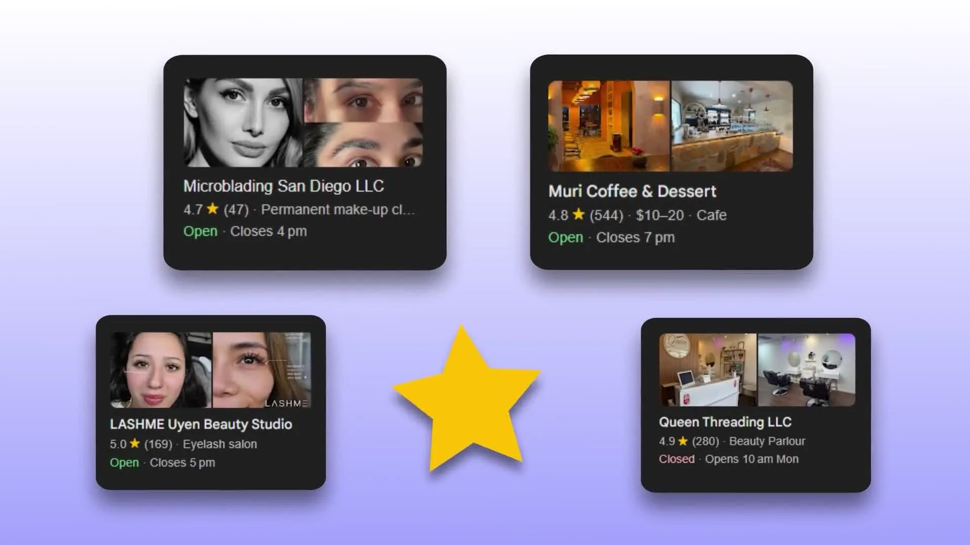StayFront.AI product demo: AI search results showing which local businesses are recommended